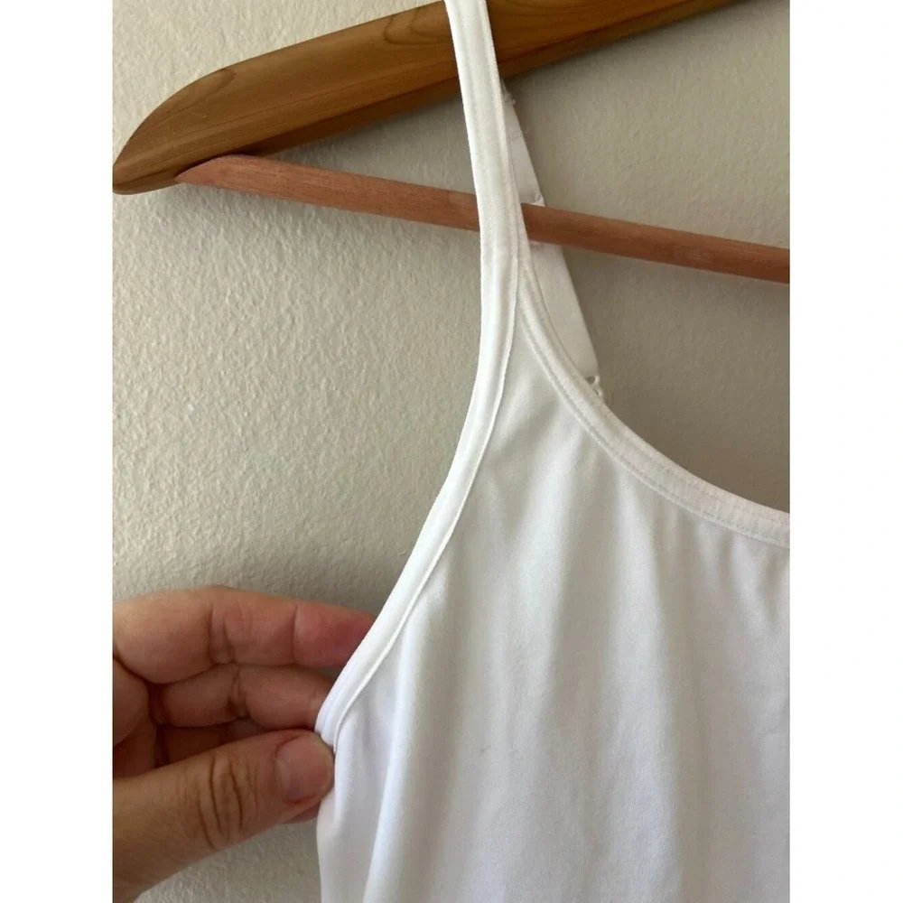 Maidenform Flexees XL Womens Shapewear Long Length Tank Top White Stretch‎